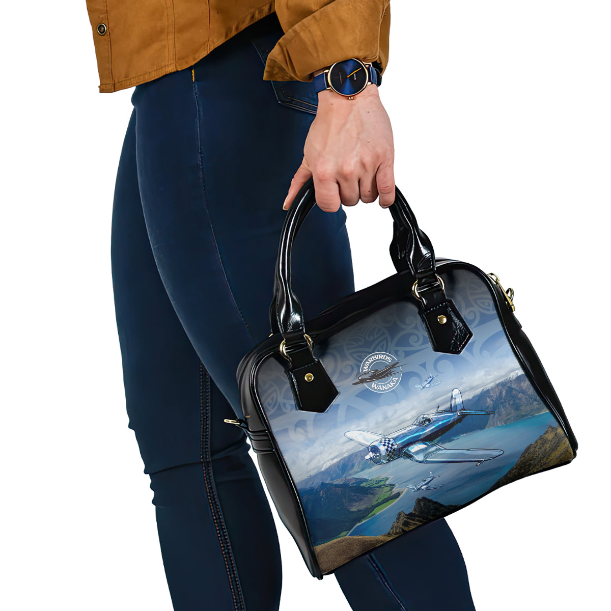 New Zealand Wanaka Air Show Shoulder Handbag With Maori Pattern LT05 - Polynesian Pride