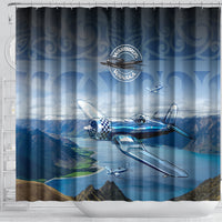 New Zealand Wanaka Air Show Shower Curtain With Maori Pattern LT05 - Polynesian Pride
