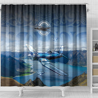 New Zealand Wanaka Air Show Shower Curtain With Maori Pattern LT05 - Polynesian Pride