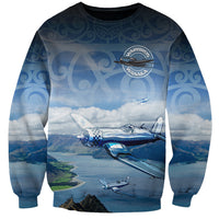 New Zealand Wanaka Air Show Sweatshirt With Maori Pattern LT05 Unisex Blue - Polynesian Pride