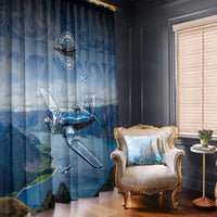 New Zealand Wanaka Air Show Window Curtain With Maori Pattern LT05 - Polynesian Pride