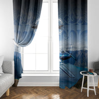 New Zealand Wanaka Air Show Window Curtain With Maori Pattern LT05 - Polynesian Pride