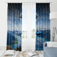 New Zealand Wanaka Air Show Window Curtain With Maori Pattern LT05 - Polynesian Pride