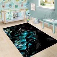 New Zealand Marathon Area Rug Silver Fern Paua Shell Simple Style LT05 - Polynesian Pride