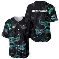 New Zealand Marathon Baseball Jersey Silver Fern Paua Shell Simple Style LT05 - Polynesian Pride