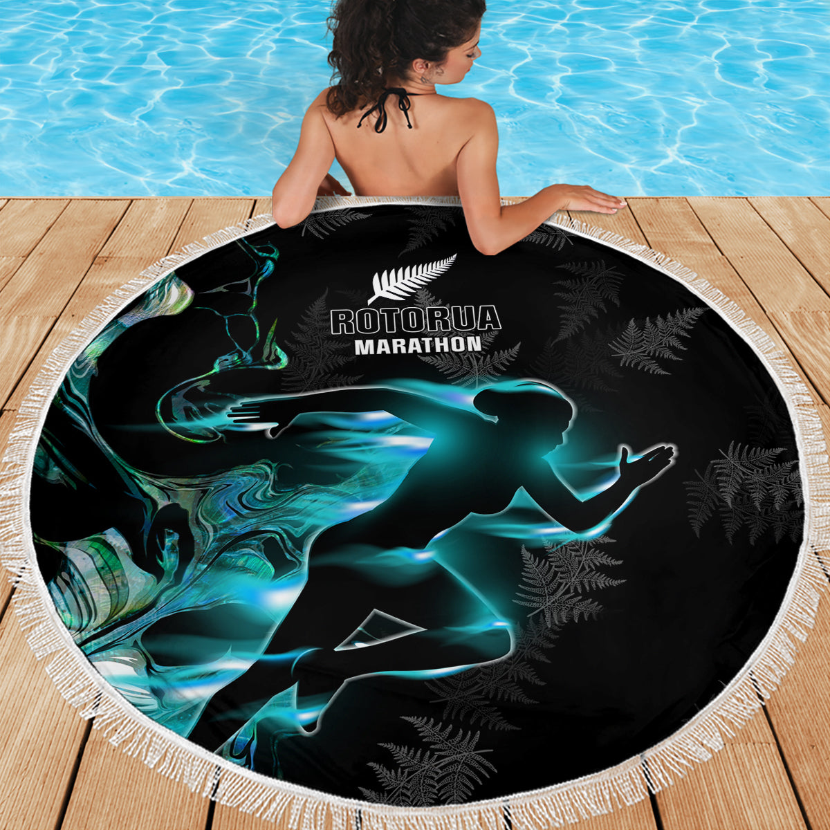 New Zealand Marathon Beach Blanket Silver Fern Paua Shell Simple Style LT05 - Polynesian Pride