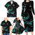 New Zealand Marathon Family Matching Long Sleeve Bodycon Dress and Hawaiian Shirt Silver Fern Paua Shell Simple Style