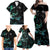 New Zealand Marathon Family Matching Off Shoulder Maxi Dress and Hawaiian Shirt Silver Fern Paua Shell Simple Style