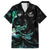 New Zealand Marathon Family Matching Off Shoulder Short Dress and Hawaiian Shirt Silver Fern Paua Shell Simple Style