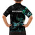 New Zealand Marathon Family Matching Short Sleeve Bodycon Dress and Hawaiian Shirt Silver Fern Paua Shell Simple Style