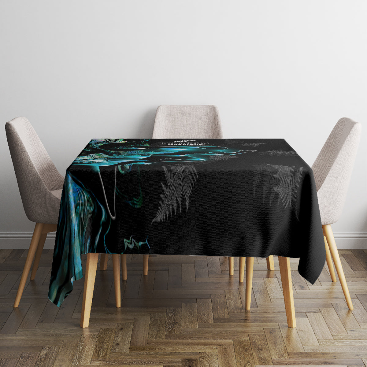 New Zealand Marathon Tablecloth Silver Fern Paua Shell Simple Style LT05 - Polynesian Pride