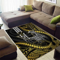 Hawaii King Kamehameha The Great Area Rug Gold Tribal Tattoo LT05 - Polynesian Pride