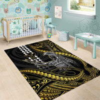 Hawaii King Kamehameha The Great Area Rug Gold Tribal Tattoo LT05 - Polynesian Pride