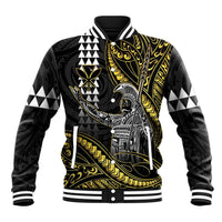Hawaii King Kamehameha The Great Baseball Jacket Gold Tribal Tattoo LT05 Unisex Gold - Polynesian Pride