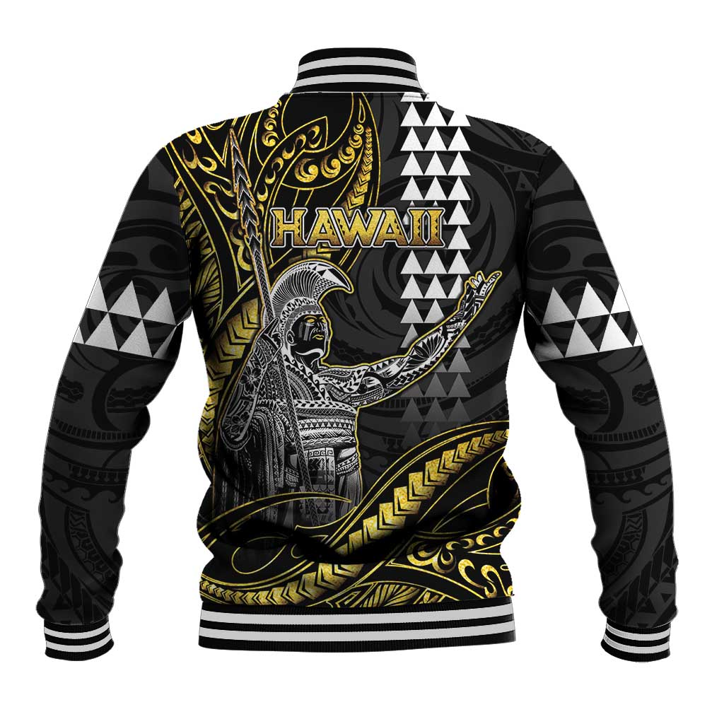 Hawaii King Kamehameha The Great Baseball Jacket Gold Tribal Tattoo LT05 - Polynesian Pride