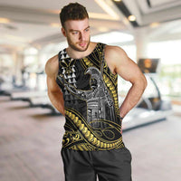 Hawaii King Kamehameha The Great Men Tank Top Gold Tribal Tattoo LT05 Gold - Polynesian Pride