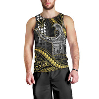 Hawaii King Kamehameha The Great Men Tank Top Gold Tribal Tattoo LT05 - Polynesian Pride