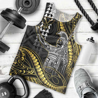 Hawaii King Kamehameha The Great Men Tank Top Gold Tribal Tattoo LT05 - Polynesian Pride