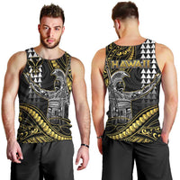 Hawaii King Kamehameha The Great Men Tank Top Gold Tribal Tattoo LT05 - Polynesian Pride