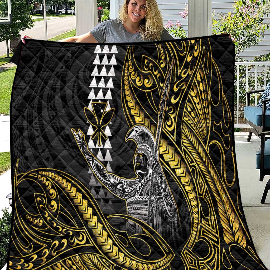 Hawaii King Kamehameha The Great Quilt Gold Tribal Tattoo LT05 Gold - Polynesian Pride