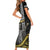 Hawaii King Kamehameha The Great Short Sleeve Bodycon Dress Gold Tribal Tattoo