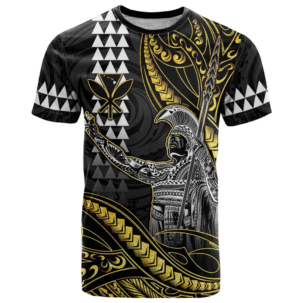 Hawaii King Kamehameha The Great T Shirt Gold Tribal Tattoo LT05 Gold - Polynesian Pride