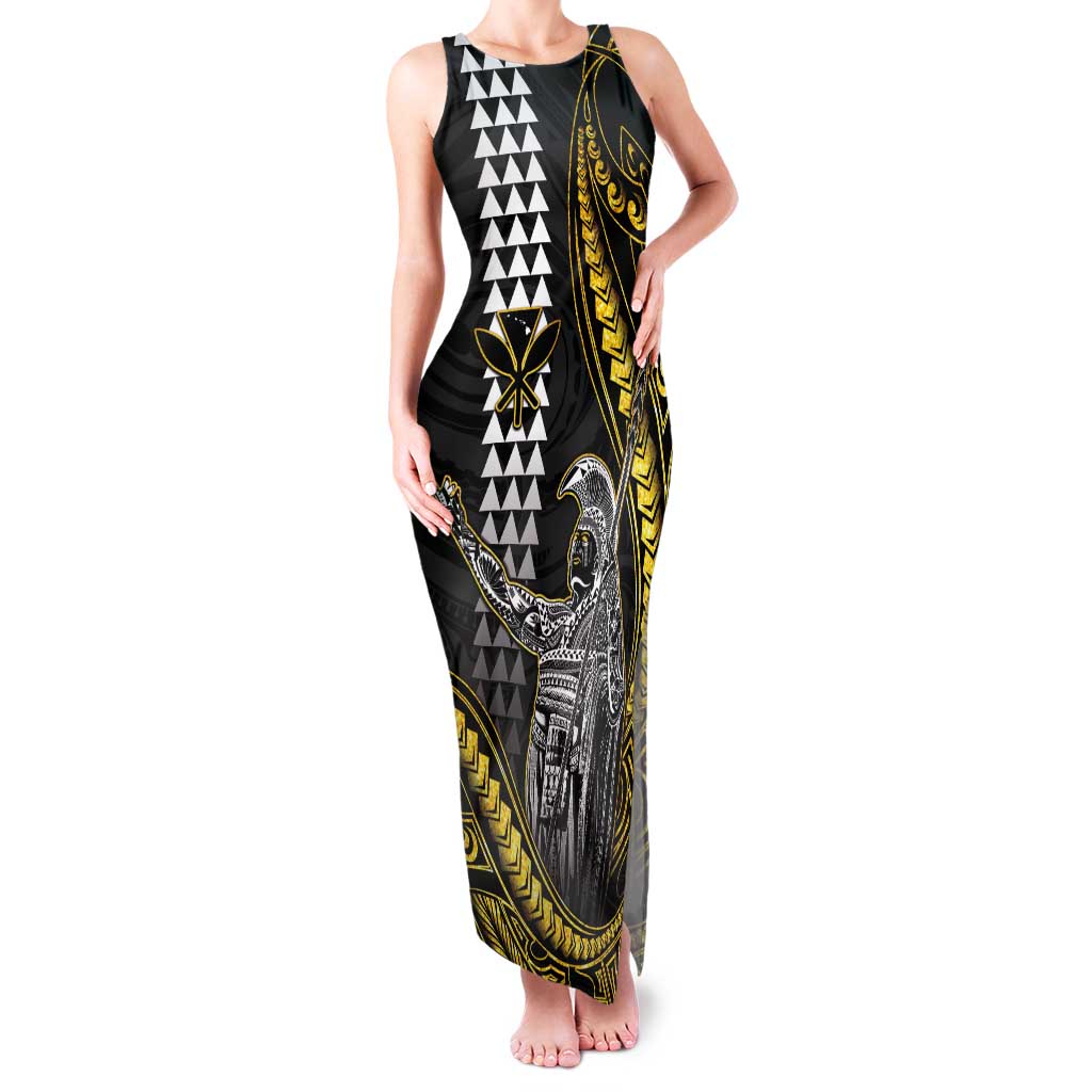 Hawaii King Kamehameha The Great Tank Maxi Dress Gold Tribal Tattoo