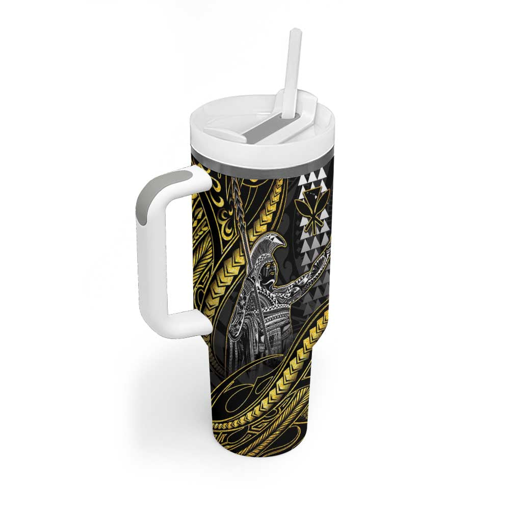 Hawaii King Kamehameha The Great Tumbler With Handle Gold Tribal Tattoo LT05 - Polynesian Pride