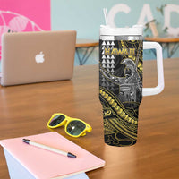 Hawaii King Kamehameha The Great Tumbler With Handle Gold Tribal Tattoo LT05 - Polynesian Pride
