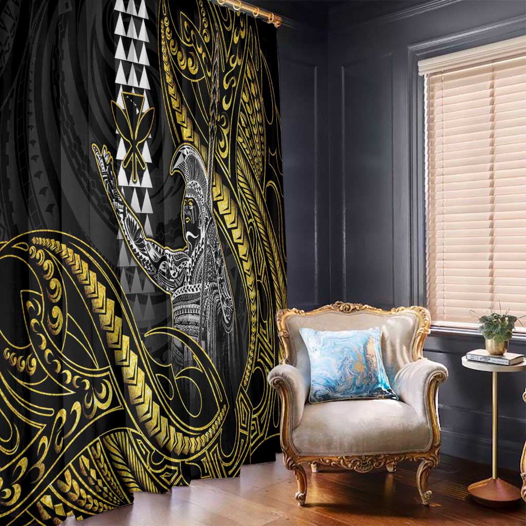 Hawaii King Kamehameha The Great Window Curtain Gold Tribal Tattoo LT05 - Polynesian Pride