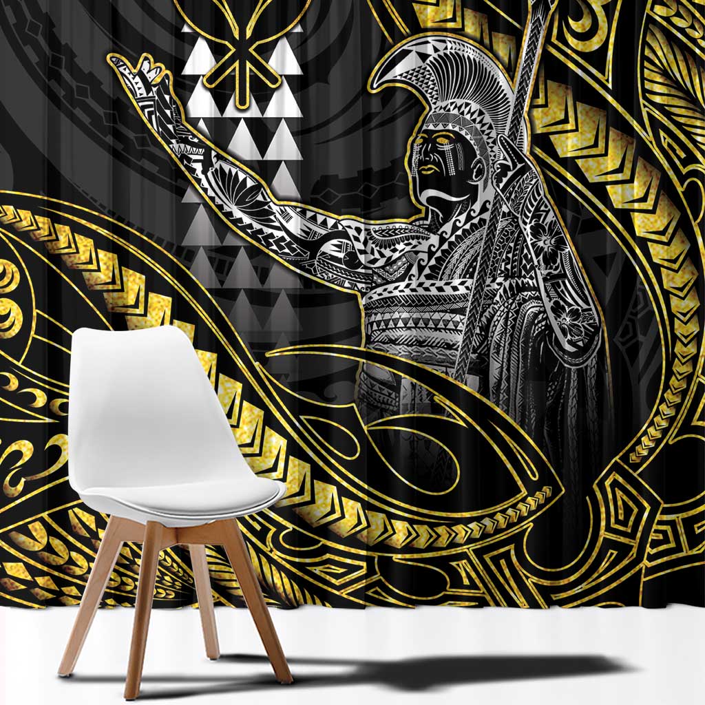 Hawaii King Kamehameha The Great Window Curtain Gold Tribal Tattoo LT05 - Polynesian Pride