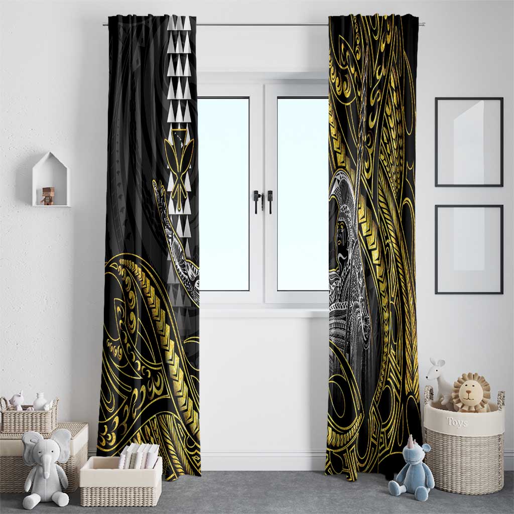 Hawaii King Kamehameha The Great Window Curtain Gold Tribal Tattoo LT05 - Polynesian Pride