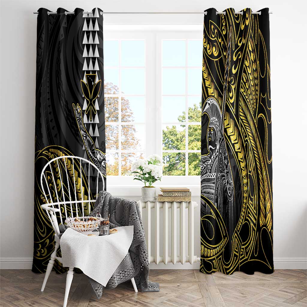 Hawaii King Kamehameha The Great Window Curtain Gold Tribal Tattoo LT05 - Polynesian Pride