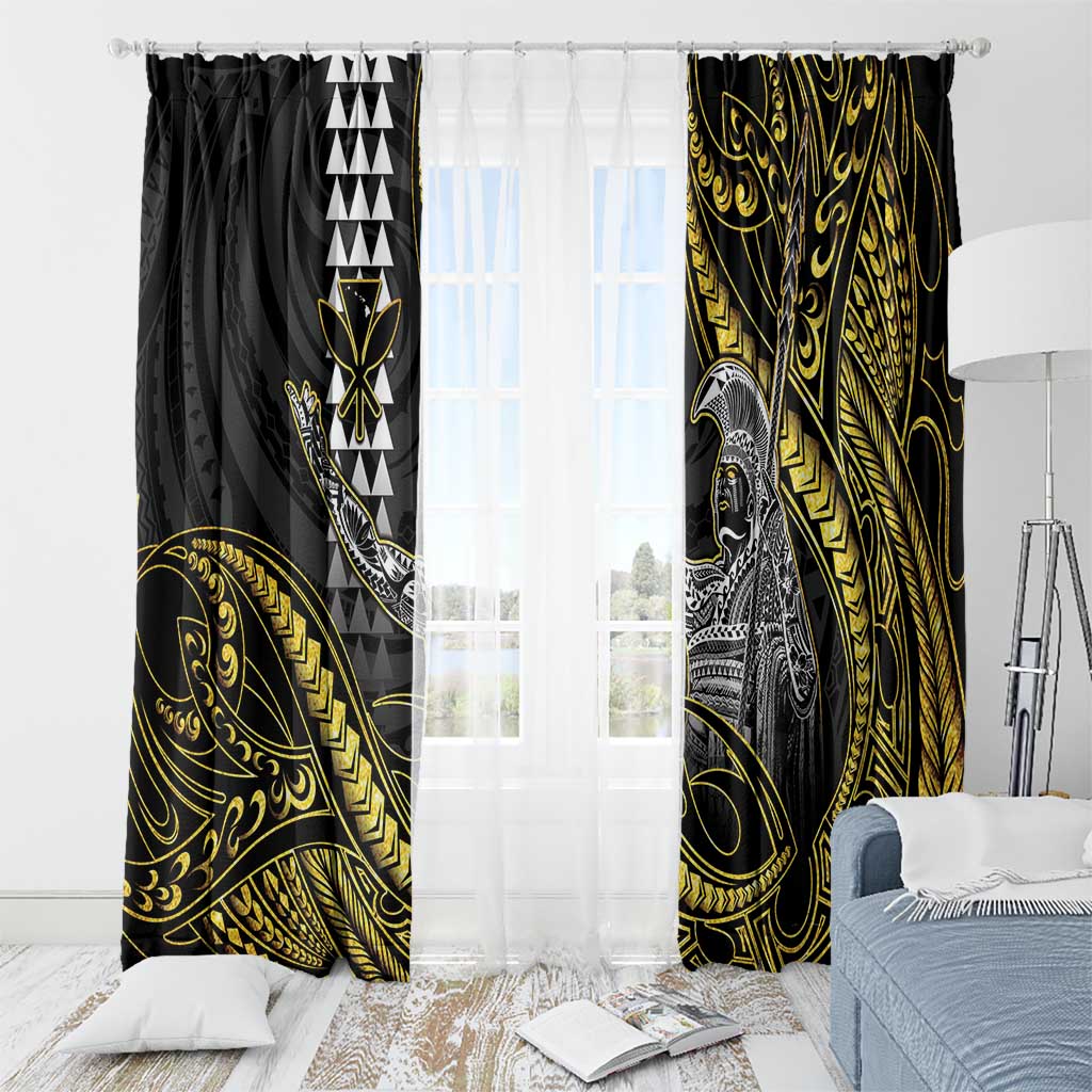 Hawaii King Kamehameha The Great Window Curtain Gold Tribal Tattoo LT05 - Polynesian Pride