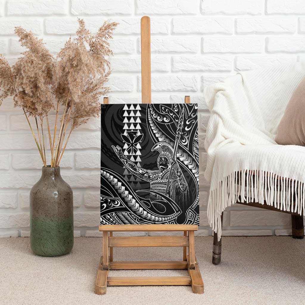 Hawaii King Kamehameha The Great Canvas Wall Art Black Tribal Tattoo LT05 - Polynesian Pride