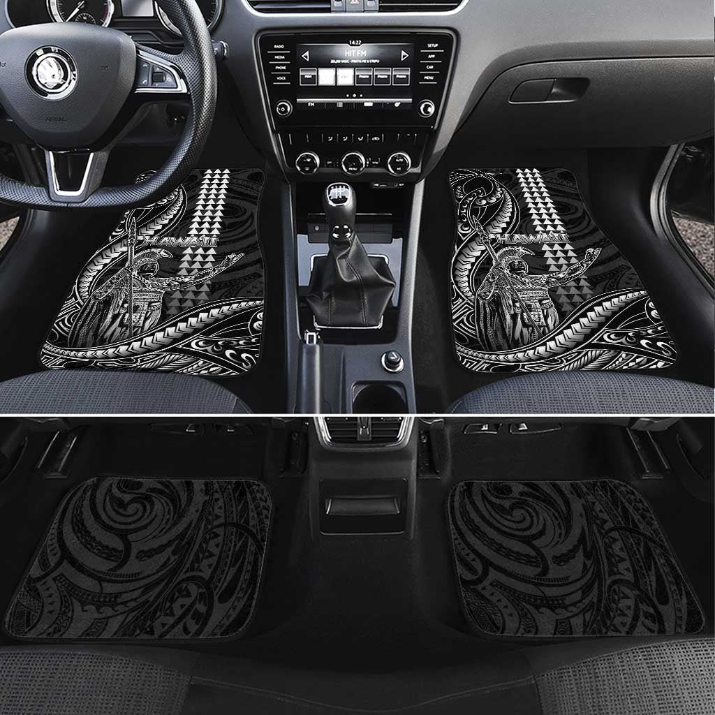 Hawaii King Kamehameha The Great Car Mats Black Tribal Tattoo LT05 Set 4pcs Black - Polynesian Pride