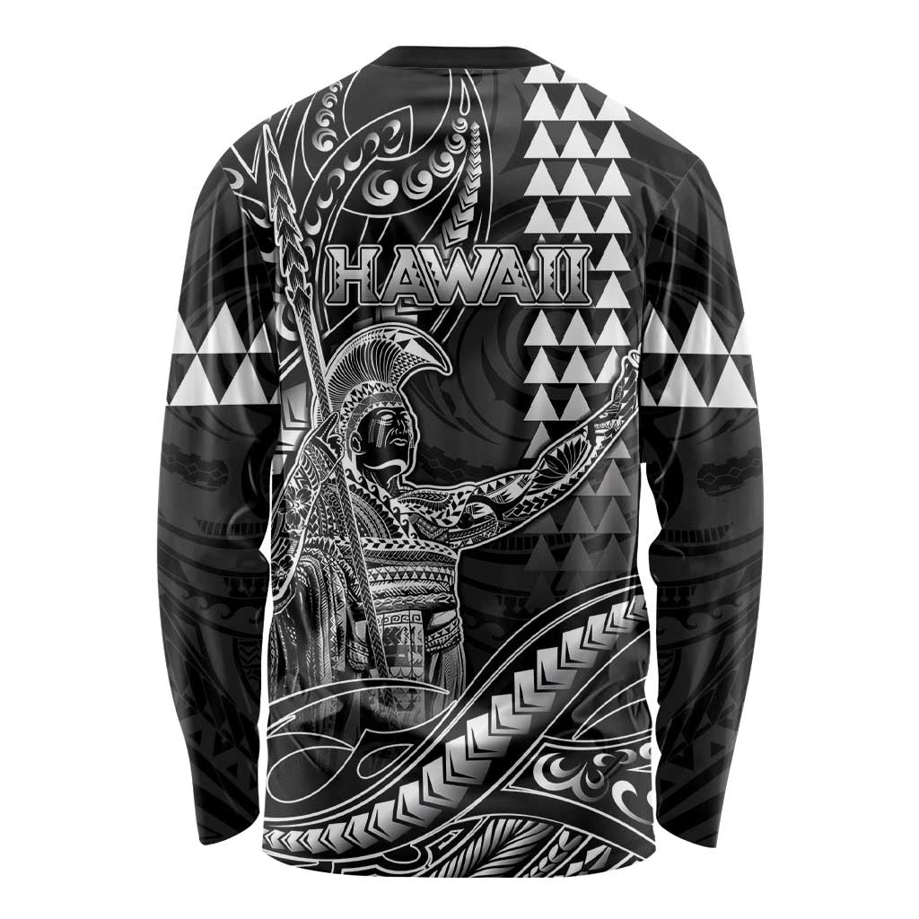 Hawaii King Kamehameha The Great Long Sleeve Shirt Black Tribal Tattoo LT05 - Polynesian Pride