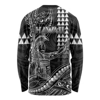 Hawaii King Kamehameha The Great Long Sleeve Shirt Black Tribal Tattoo LT05 - Polynesian Pride