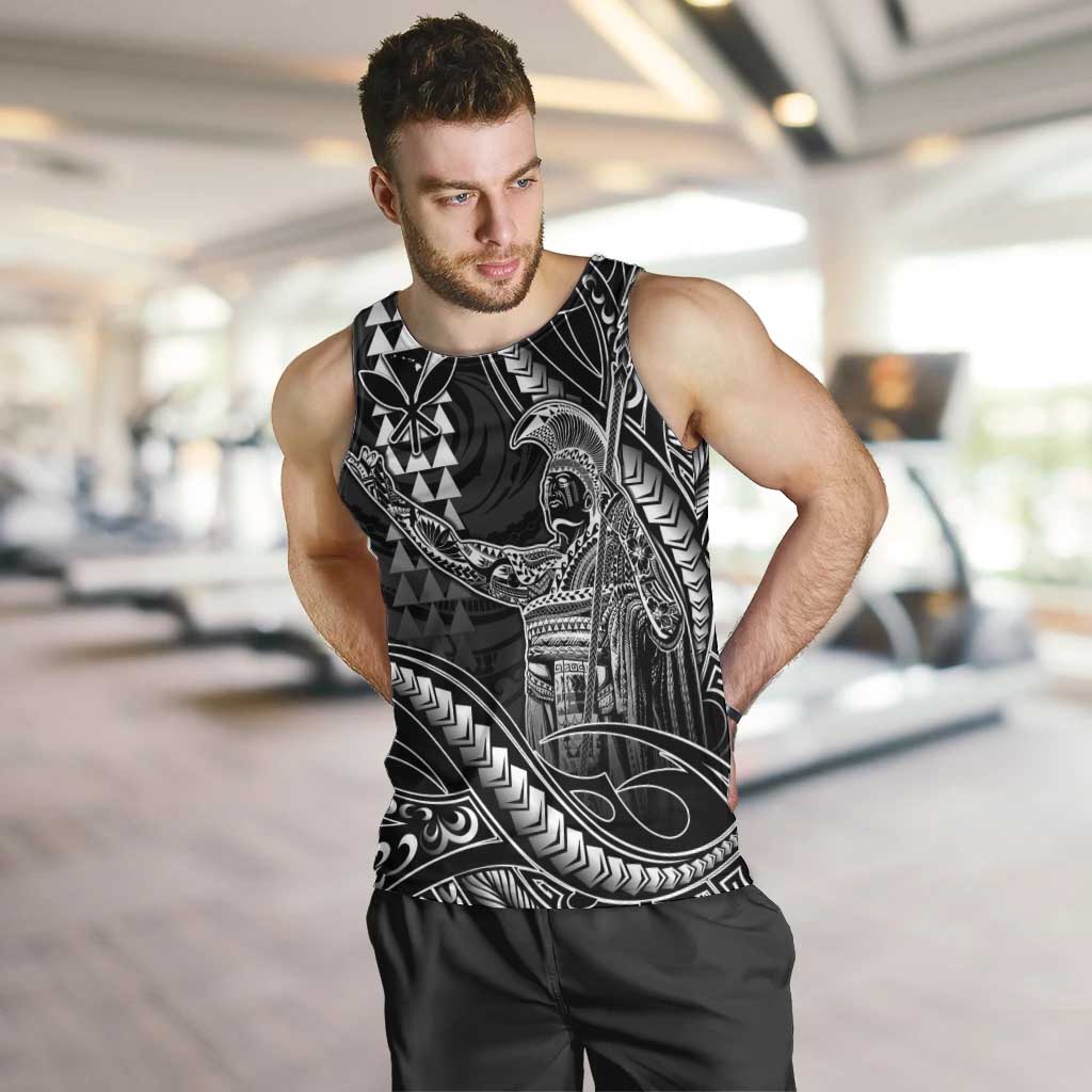 Hawaii King Kamehameha The Great Men Tank Top Black Tribal Tattoo LT05 Black - Polynesian Pride