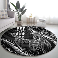 Hawaii King Kamehameha The Great Round Carpet Black Tribal Tattoo LT05 - Polynesian Pride