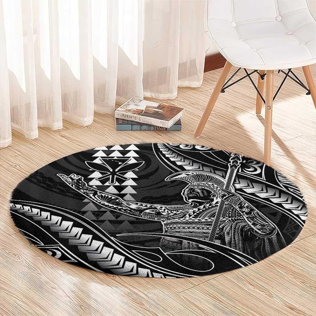 Hawaii King Kamehameha The Great Round Carpet Black Tribal Tattoo LT05 - Polynesian Pride
