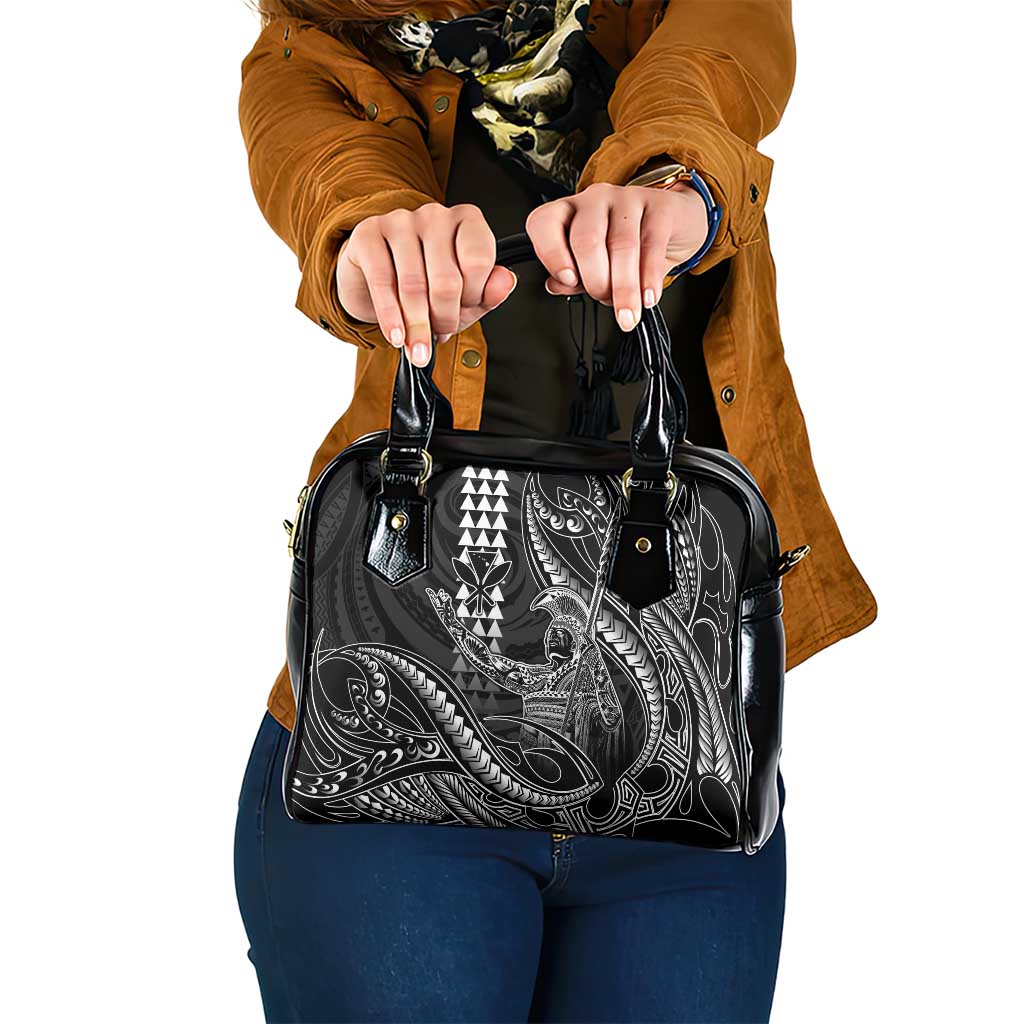 Hawaii King Kamehameha The Great Shoulder Handbag Black Tribal Tattoo LT05 One Size Black - Polynesian Pride