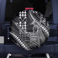 Hawaii King Kamehameha The Great Spare Tire Cover Black Tribal Tattoo LT05 No hole Black - Polynesian Pride