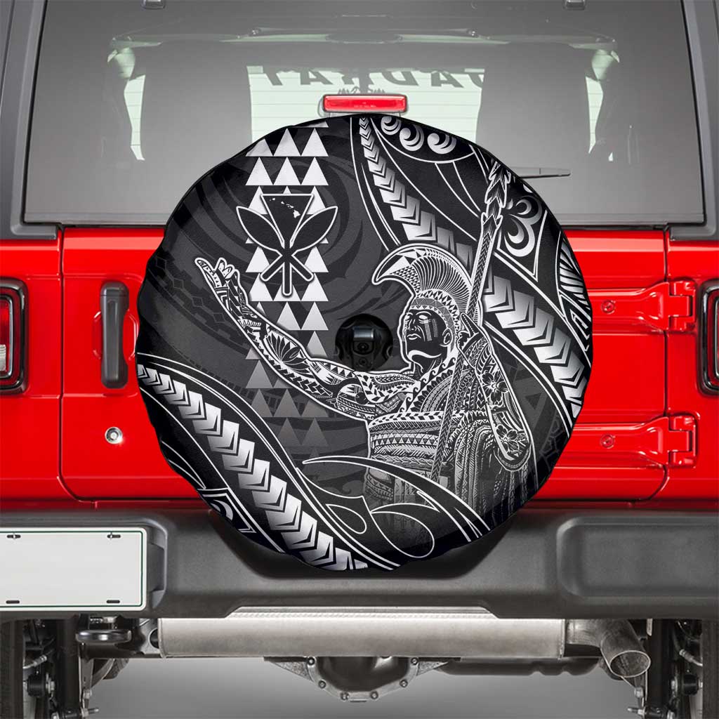 Hawaii King Kamehameha The Great Spare Tire Cover Black Tribal Tattoo LT05 - Polynesian Pride