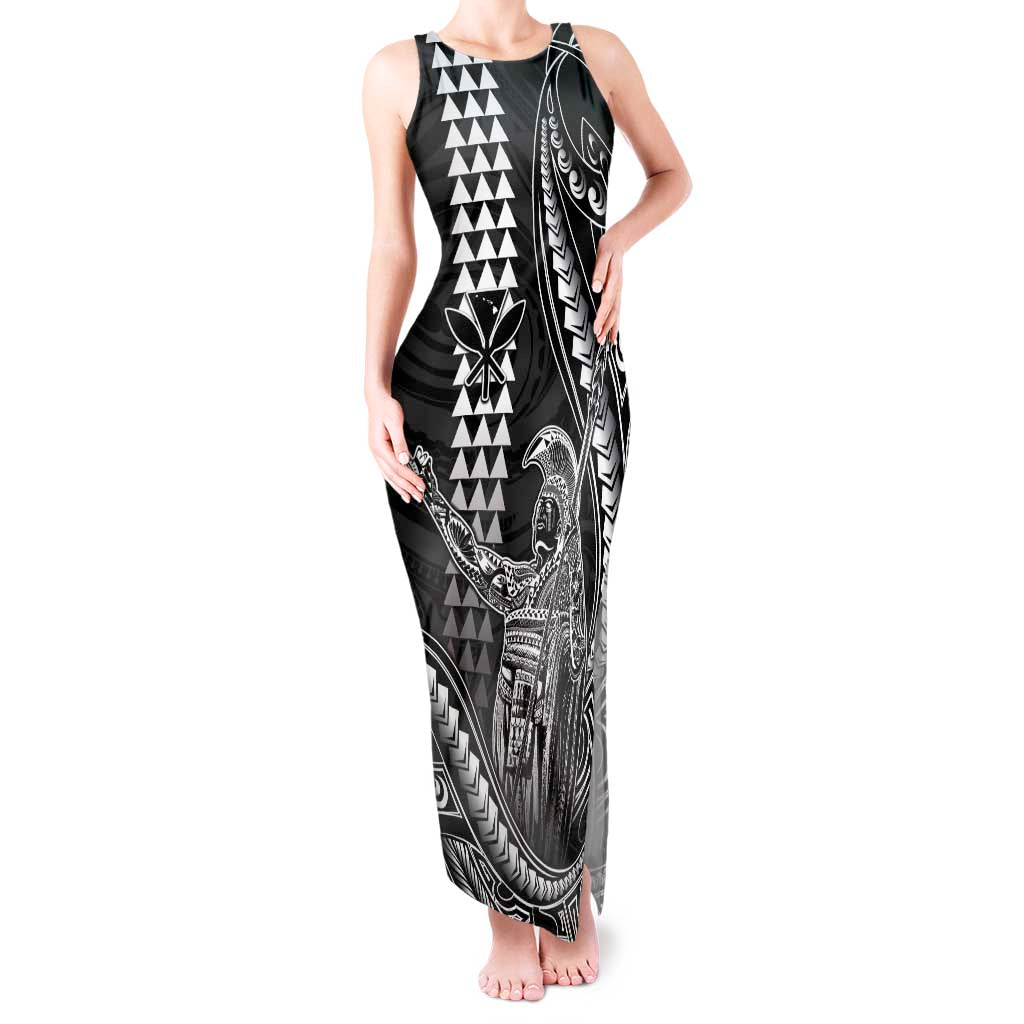 Hawaii King Kamehameha The Great Tank Maxi Dress Black Tribal Tattoo LT05 Women Black - Polynesian Pride