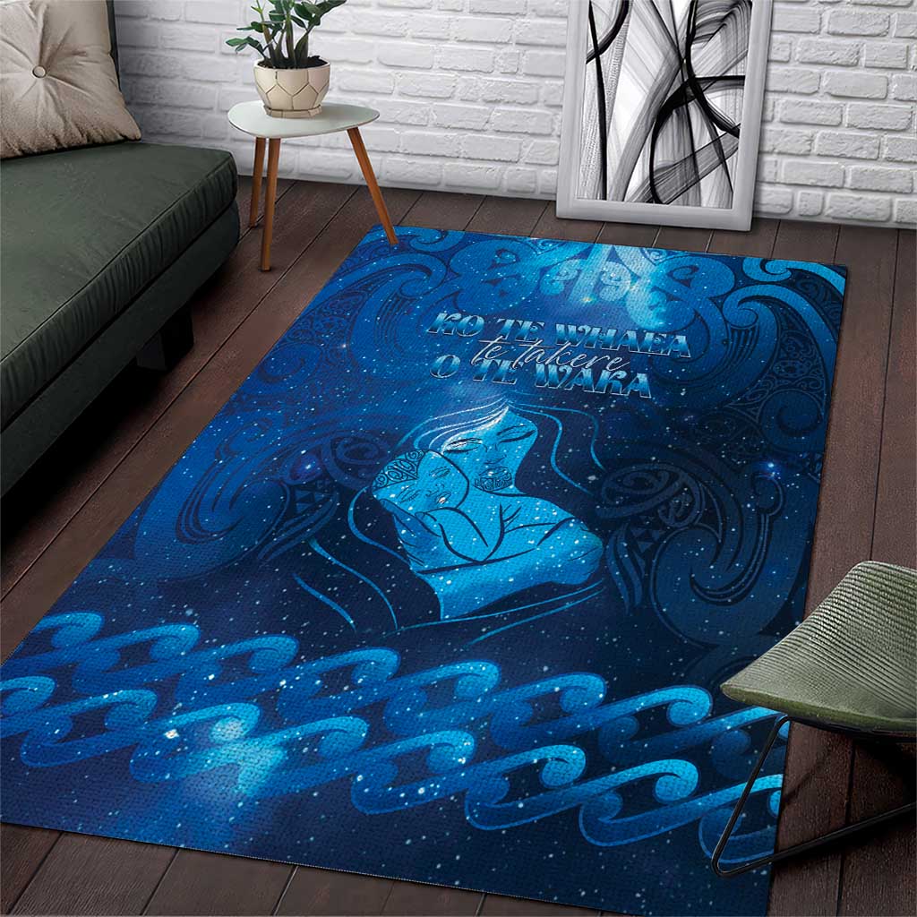 New Zealand Mother's Day Area Rug Ko Te Whaea Te Takere O Te Waka LT05 Blue - Polynesian Pride