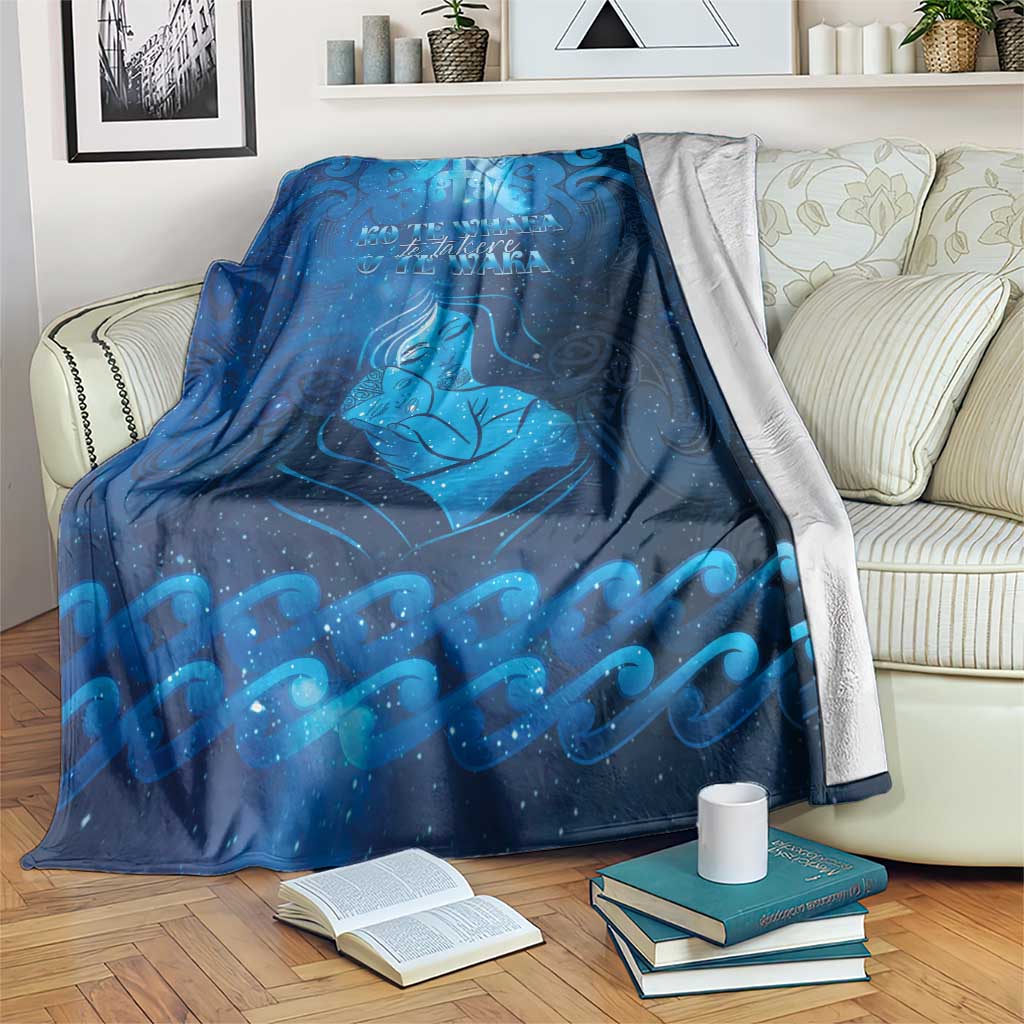 New Zealand Mother's Day Blanket Ko Te Whaea Te Takere O Te Waka LT05 Blue - Polynesian Pride