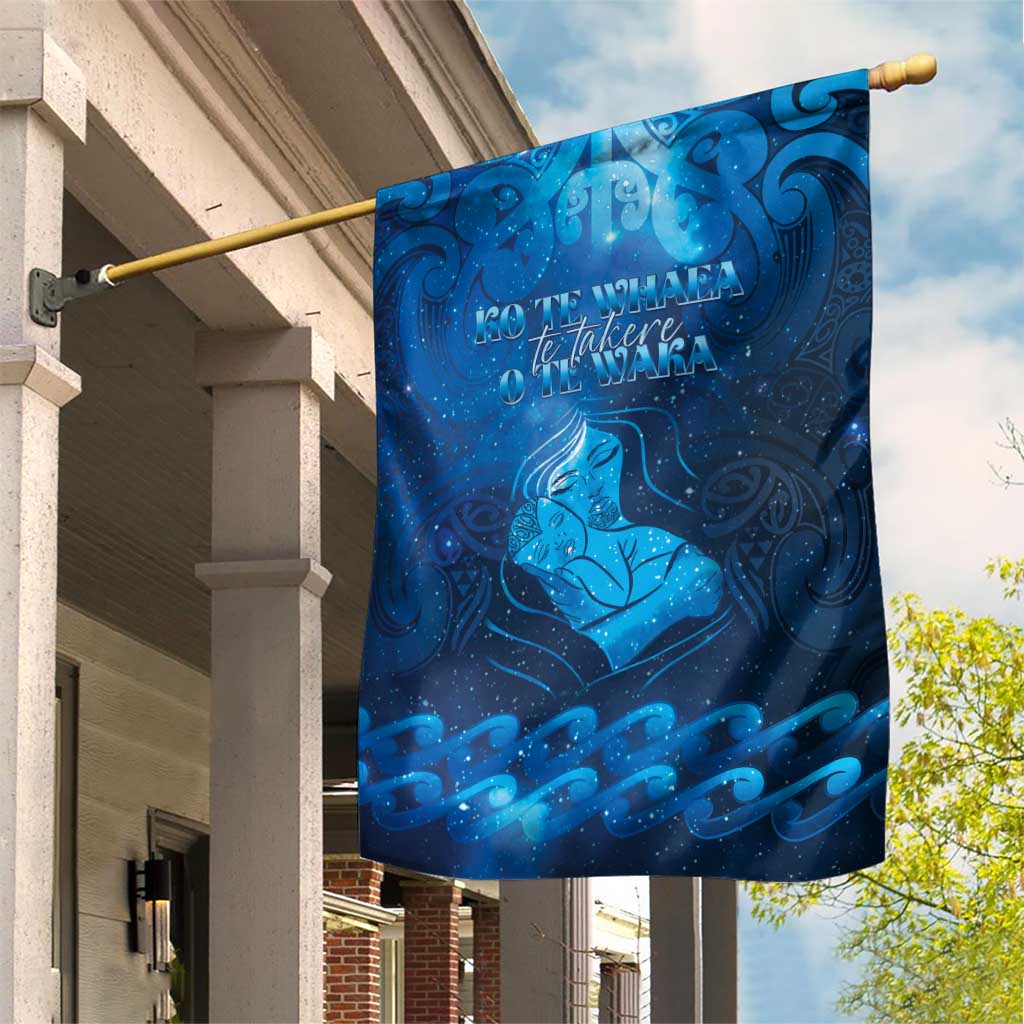 New Zealand Mother's Day Garden Flag Ko Te Whaea Te Takere O Te Waka LT05 House Flag Blue - Polynesian Pride