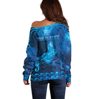 Personalised New Zealand Mother's Day Off Shoulder Sweater Ko Te Whaea Te Takere O Te Waka LT05 - Polynesian Pride