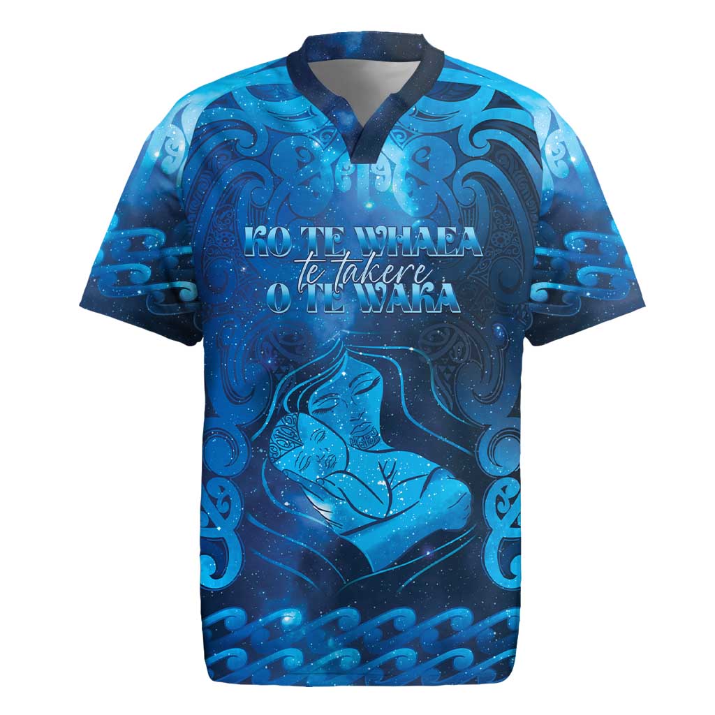 Personalised New Zealand Mother's Day Rugby Jersey Ko Te Whaea Te Takere O Te Waka LT05 Blue - Polynesian Pride